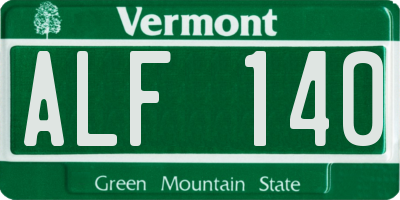 VT license plate ALF140