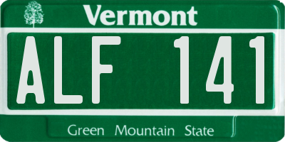 VT license plate ALF141