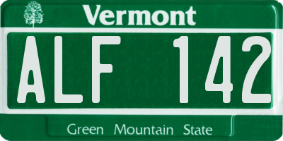 VT license plate ALF142