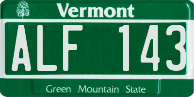 VT license plate ALF143