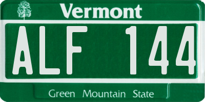 VT license plate ALF144