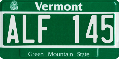 VT license plate ALF145