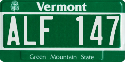 VT license plate ALF147