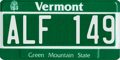 VT license plate ALF149