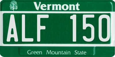 VT license plate ALF150