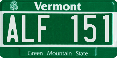 VT license plate ALF151