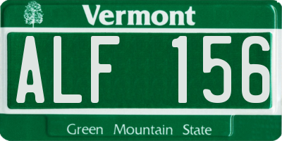 VT license plate ALF156