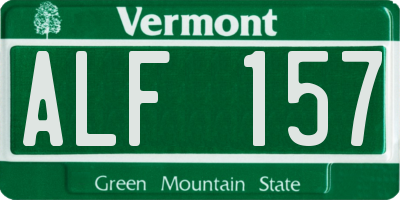 VT license plate ALF157