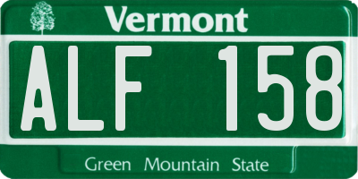 VT license plate ALF158