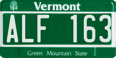 VT license plate ALF163