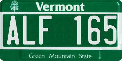 VT license plate ALF165