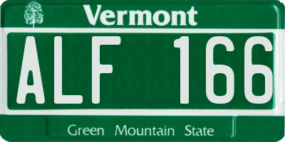 VT license plate ALF166