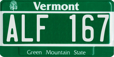 VT license plate ALF167
