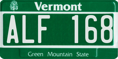 VT license plate ALF168