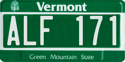 VT license plate ALF171