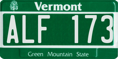 VT license plate ALF173