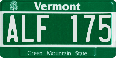 VT license plate ALF175