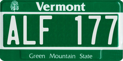 VT license plate ALF177