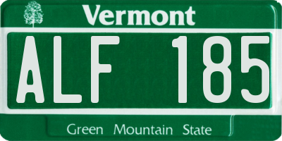 VT license plate ALF185