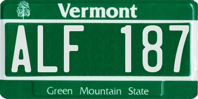 VT license plate ALF187