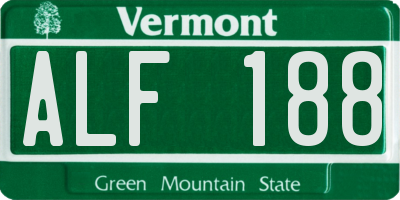 VT license plate ALF188