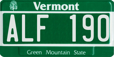 VT license plate ALF190