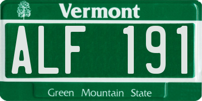 VT license plate ALF191