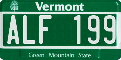 VT license plate ALF199