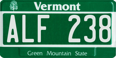 VT license plate ALF238