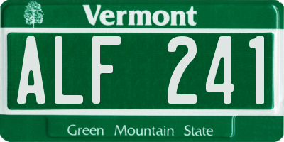VT license plate ALF241