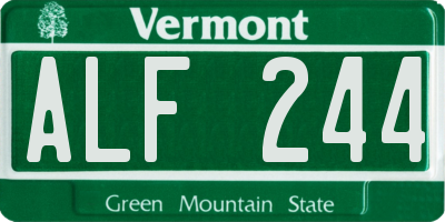 VT license plate ALF244