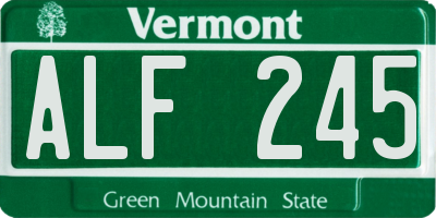 VT license plate ALF245