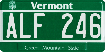 VT license plate ALF246