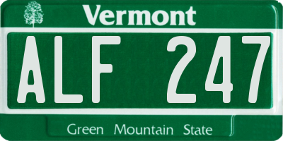 VT license plate ALF247