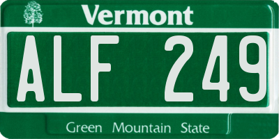 VT license plate ALF249