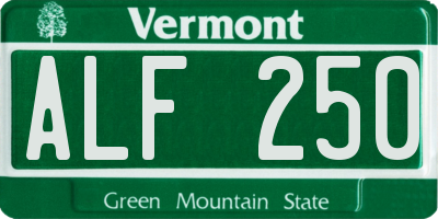 VT license plate ALF250