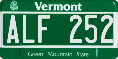 VT license plate ALF252