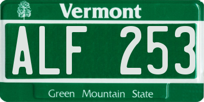 VT license plate ALF253