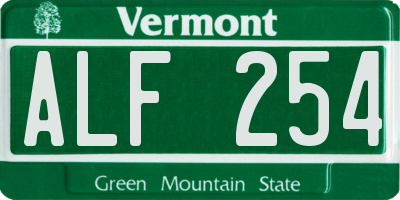 VT license plate ALF254