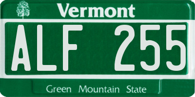 VT license plate ALF255