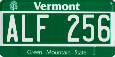 VT license plate ALF256