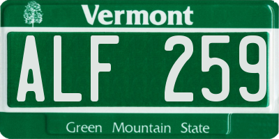 VT license plate ALF259