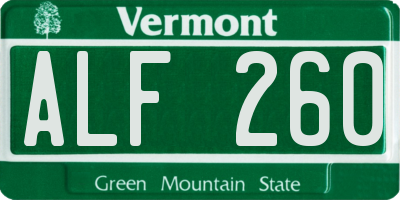 VT license plate ALF260