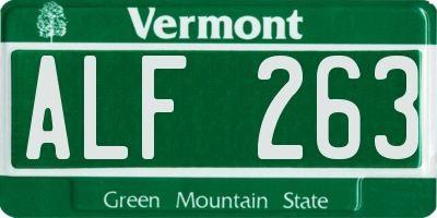 VT license plate ALF263