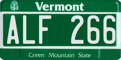 VT license plate ALF266