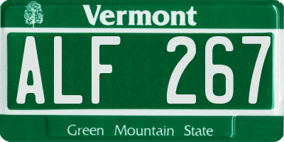 VT license plate ALF267