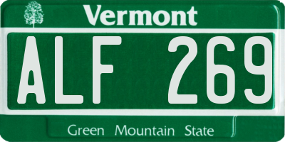 VT license plate ALF269