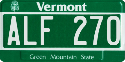 VT license plate ALF270