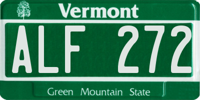 VT license plate ALF272