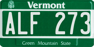 VT license plate ALF273